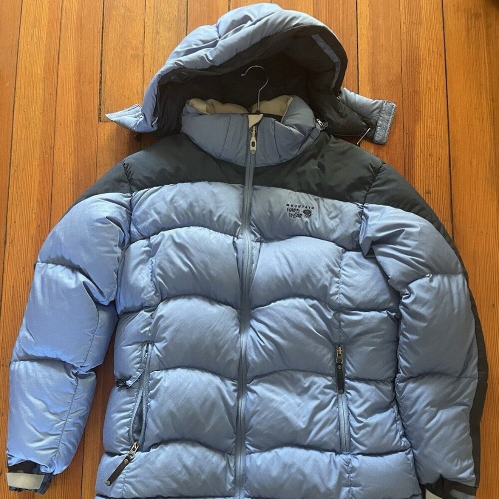 Mountain Hard Wear Down Jacket Women's Medium Blue Puffer Hooded